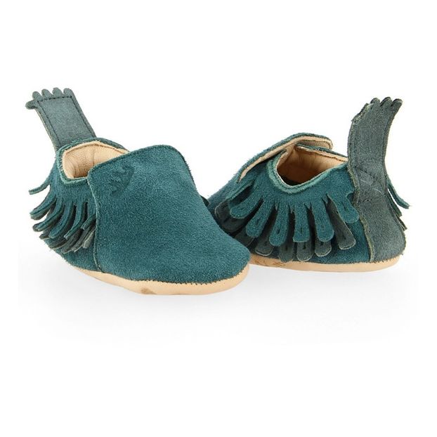Pantofole di pelle scamosciata Frangette-product