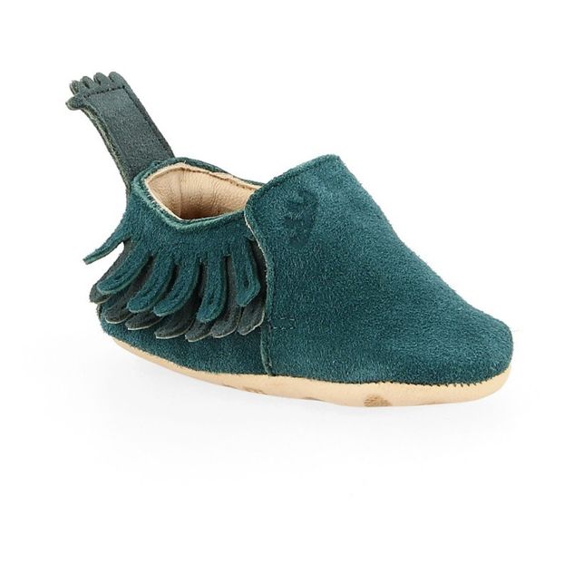 Pantofole di pelle scamosciata Frangette-product