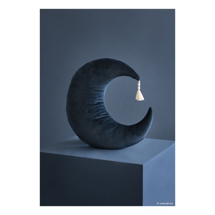 Coussin Pierrot en velours | Bleu nuit- Image produit n°1