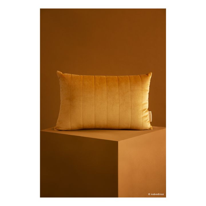 Large Akamba Velvet Cushion | Mustard- Product image n°3