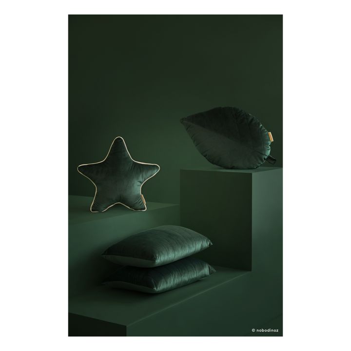 Large Akamba Velvet Cushion | Dark green- Product image n°2