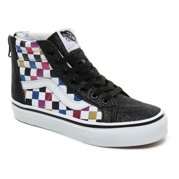 SK8-Hi Glitter and Suede Zipper Hi-Top Trainers-product