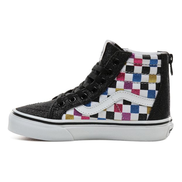 SK8-Hi Glitter and Suede Zipper Hi-Top Trainers-product