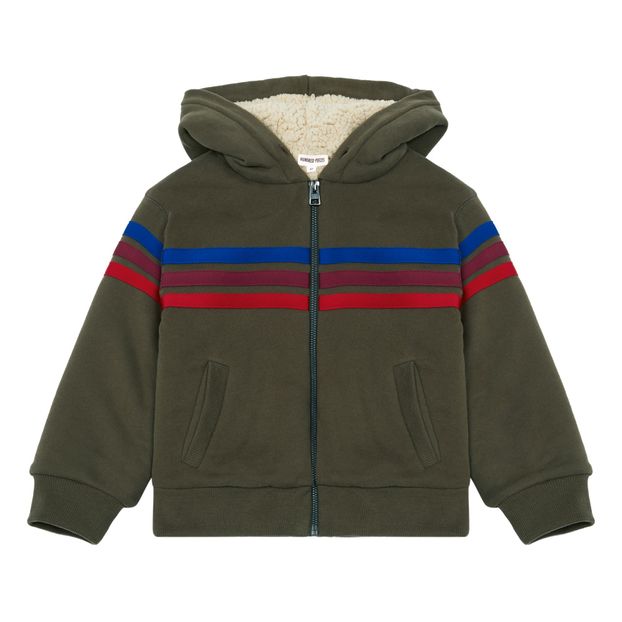 Fake fur-lined sweatshirt with zipper-product
