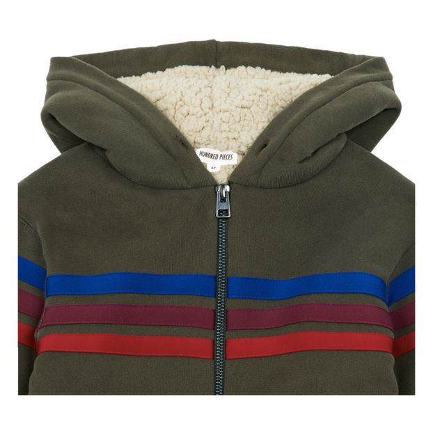 Fake fur-lined sweatshirt with zipper-product