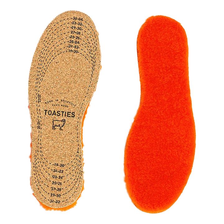 Semelles Peau Lainée Mérinos - Collection Enfant | Orange- Image produit n°2