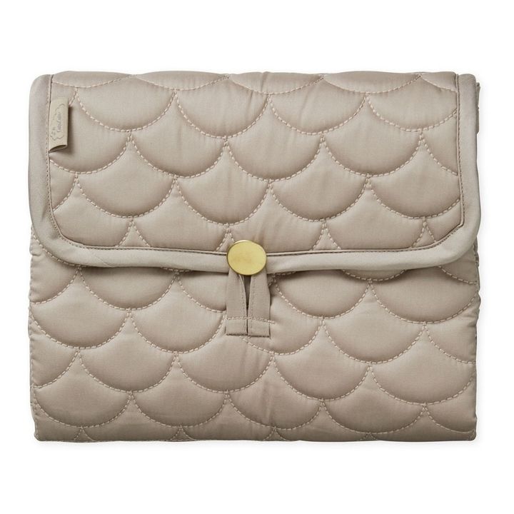 Cambiador de viaje de algodón orgánico | Beige- Imagen del producto n°0