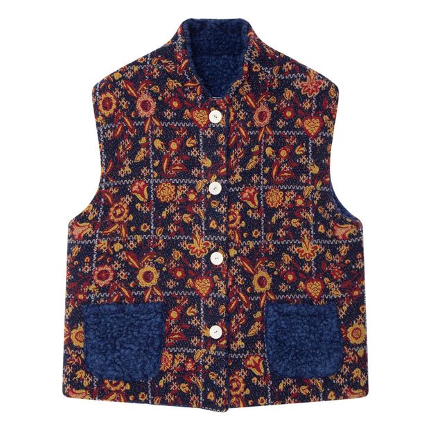 Reversible Jacquard Vest with Buttons-product