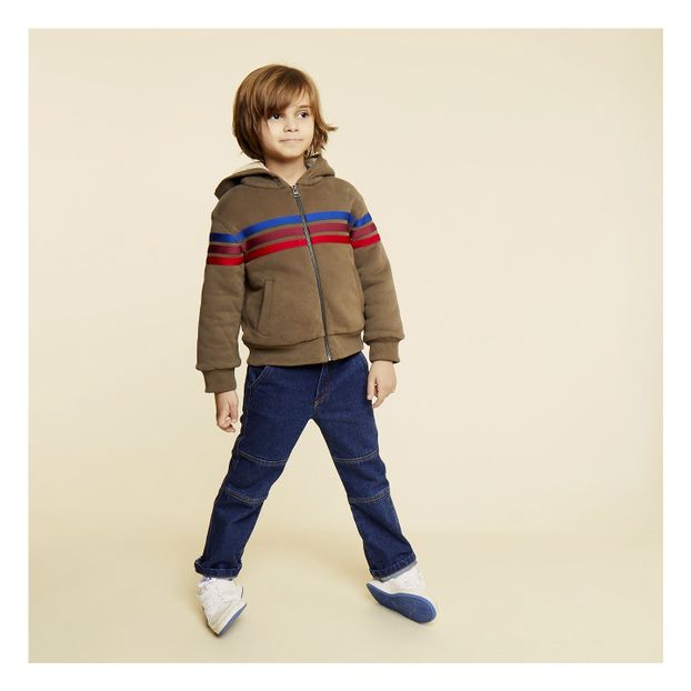 Fake fur-lined sweatshirt with zipper-product
