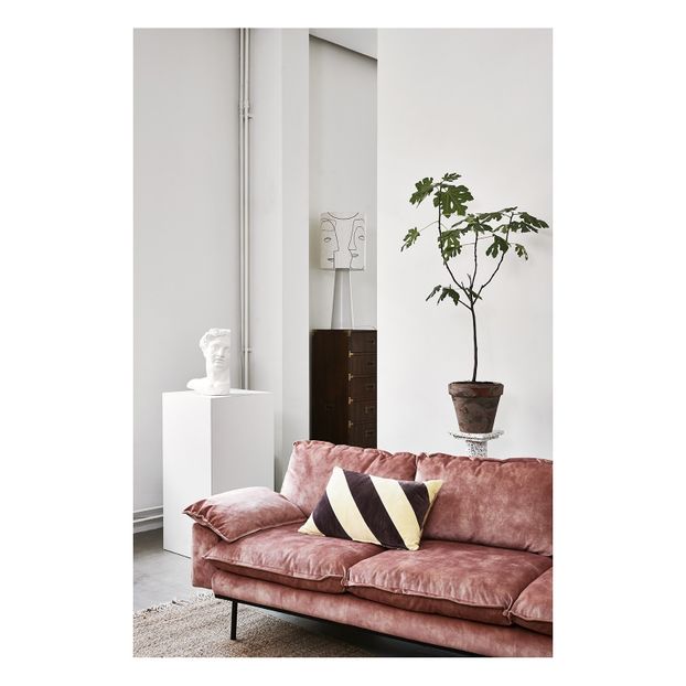 Coussin à rayures en velours-product