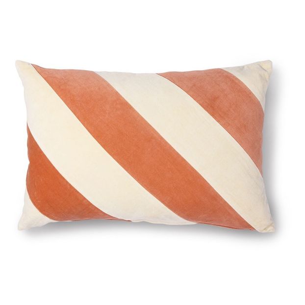 Coussin à rayures en velours-product