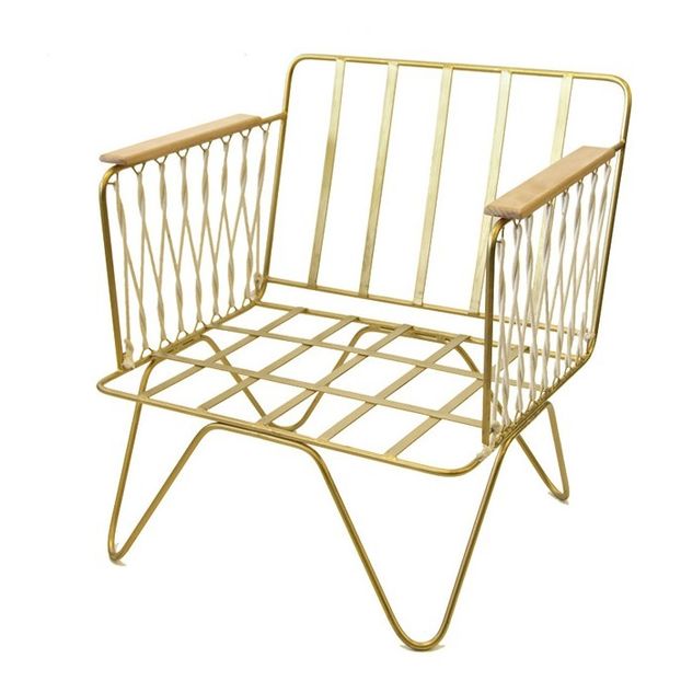 Croisette Matte Gold Epoxy and Velvet Armchair-product