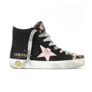 Golden Goose Deluxe Brand Gefütterte Turnschuhe Wildleder mit Reißverschluss Leopard Francy-listing