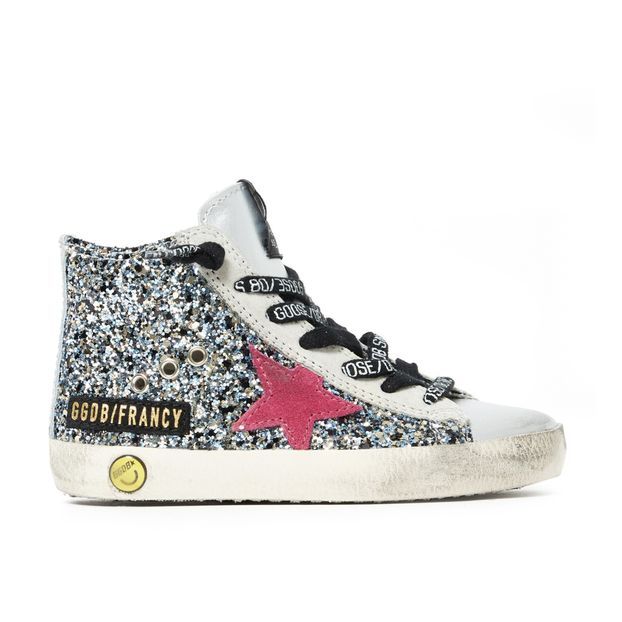 Francy Glitter Zipper Leather Trainers-product