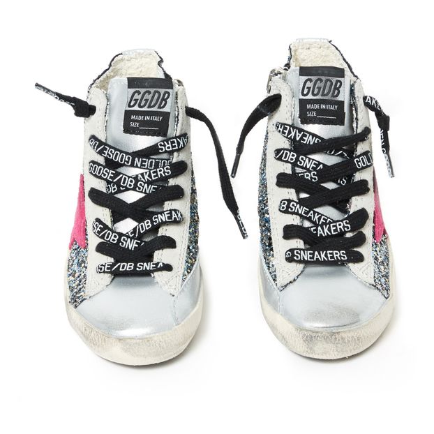 Francy Glitter Zipper Leather Trainers-product