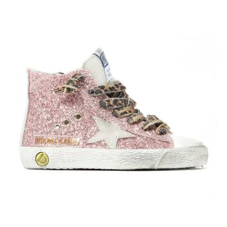 Golden Goose Deluxe Brand Turnschuhe Wildleder mit Reißverschluss, Pailletten und Schnürsenkeln Leopard Francy-listing