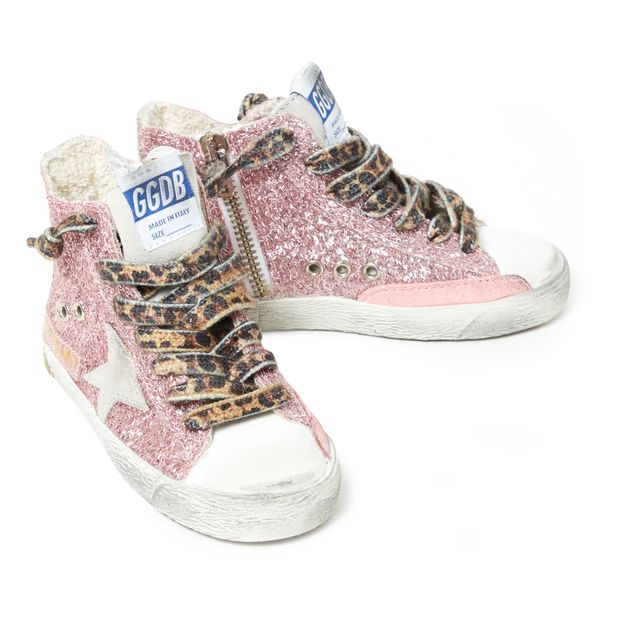 Baskets Suede Zippées Paillettes Lacets Leopard Francy-product