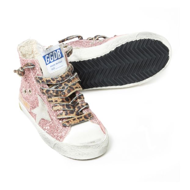 Baskets Suede Zippées Paillettes Lacets Leopard Francy-product