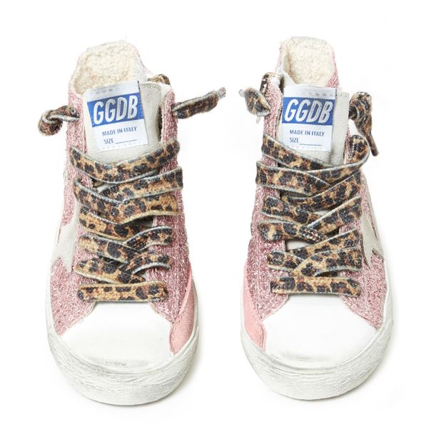 Baskets Suede Zippées Paillettes Lacets Leopard Francy-product