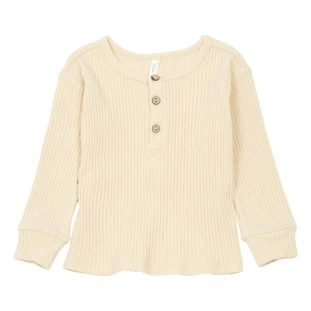 Ribbed Knitted Henley T-shirt-product
