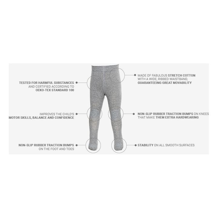 Collants Antiscivolo Ginocchia e Piedi | Grigio- Immagine del prodotto n°8
