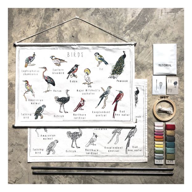 Birds DIY Poster Embroidery Kit-product