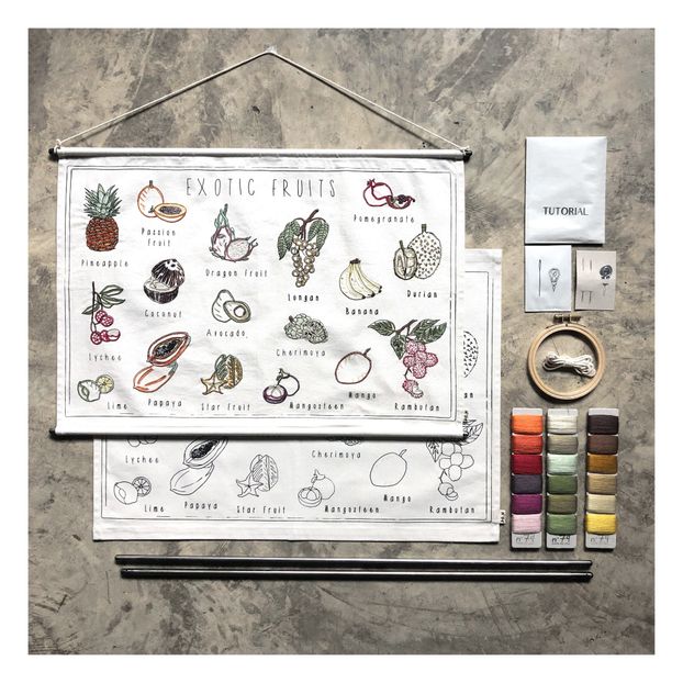 Exotic Fruits DIY Poster Embroidery Kit-product