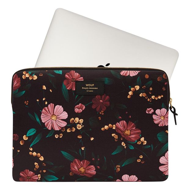Funda para ordenador 13" de tela Black Flowers-product