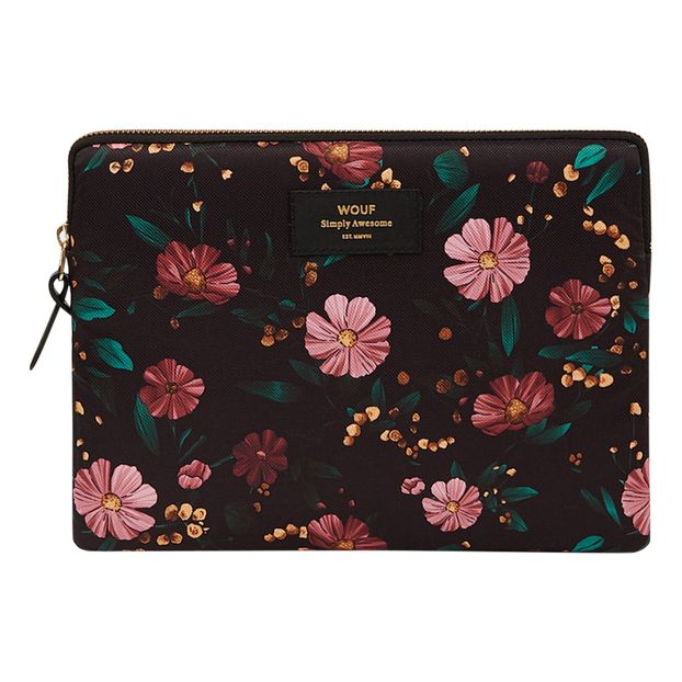 Funda iPad de tela Black Flowers-product