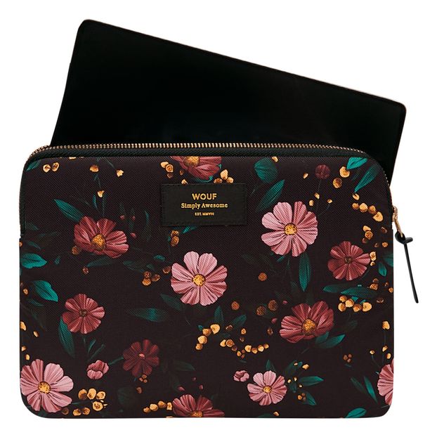 Pochette iPad en toile Black Flowers-product