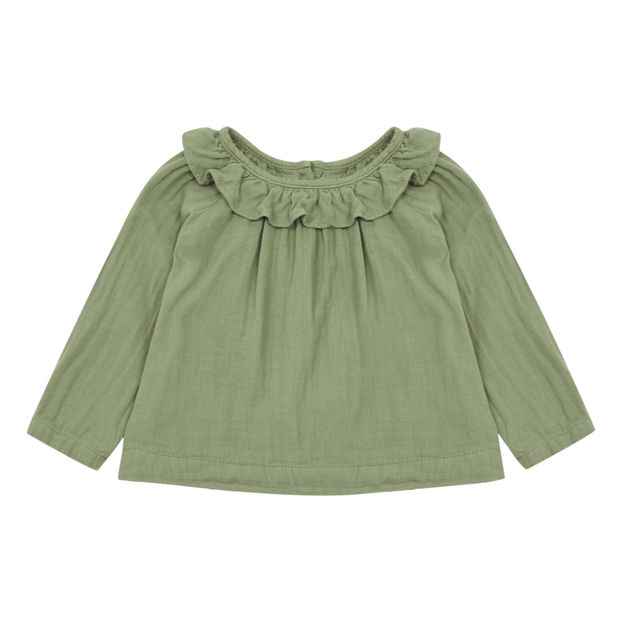 Blusa Encanto cuello con volantes de doble gasa-product