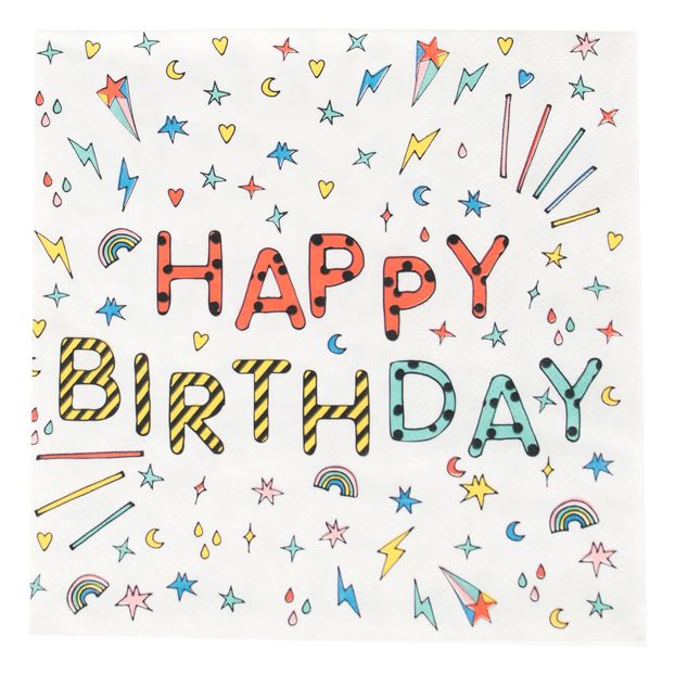 Happy Birthday Paper Napkins - Set of 20-product