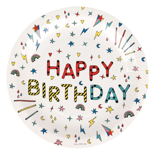 Platos de cartón Happy Birthday - Lote de 8-product