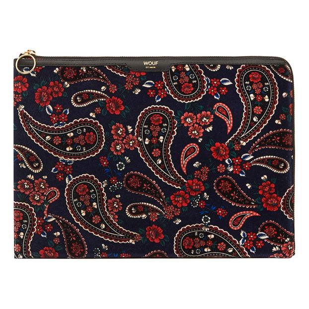 Pochette ordinateur 13" en velours Blue Paisley-product