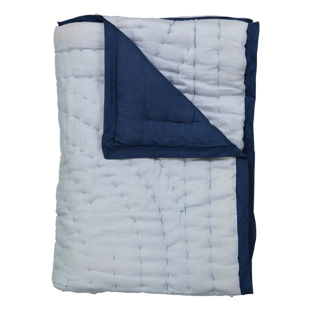 Darkblue Reversible Quilted Plaid-product