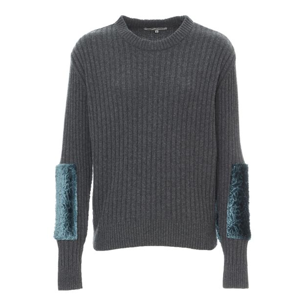 Pull Empiècements Fausse Fourrure-product