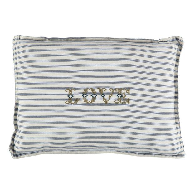 Coussin garni brodé à rayures 22x30 cm-product