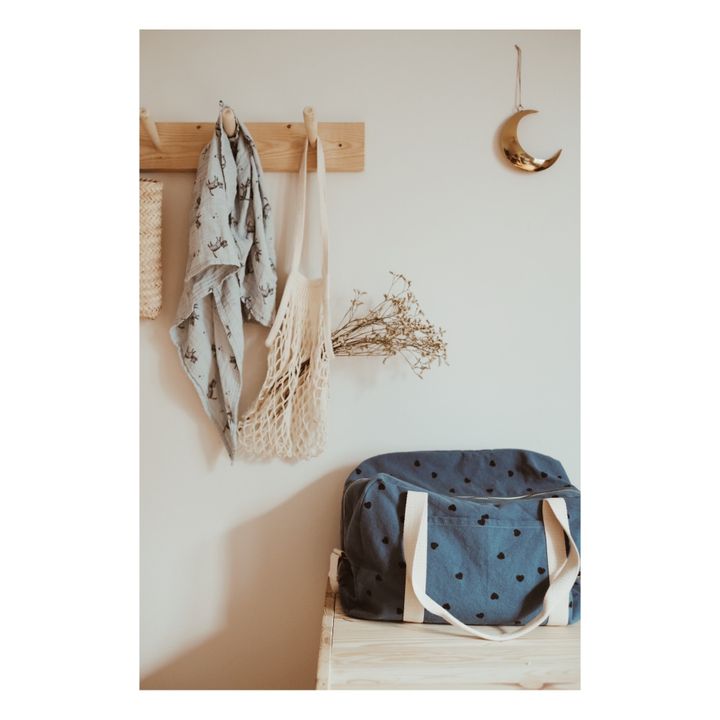 Raphaël Heart Print Changing Bag Petrol blue- Product image n°1