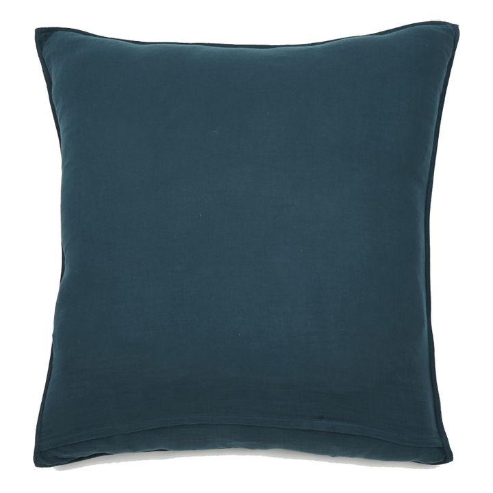 Funda de almohada Dili de velo de algodón | Azul prusia- Imagen del producto n°2