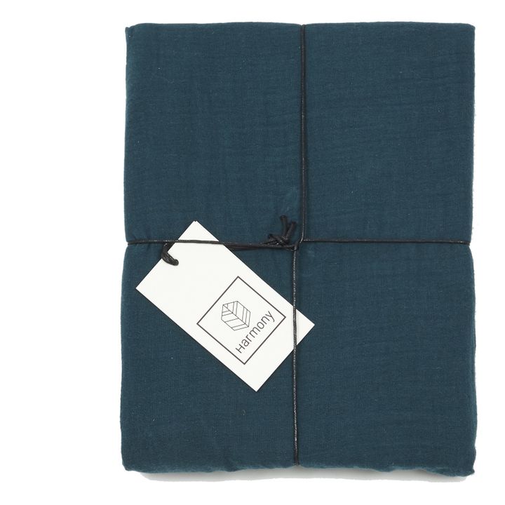 Funda de almohada Dili de velo de algodón | Azul prusia- Imagen del producto n°3