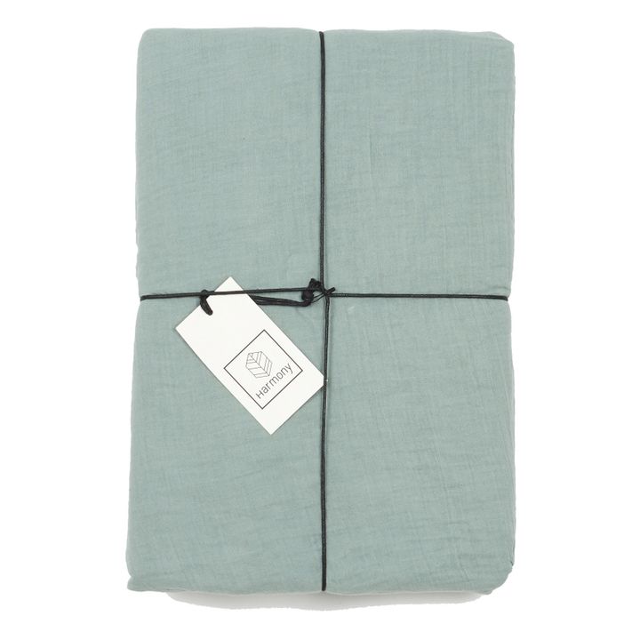 Funda nórdica Dili de velo de algodón | Verde Celedón- Imagen del producto n°2