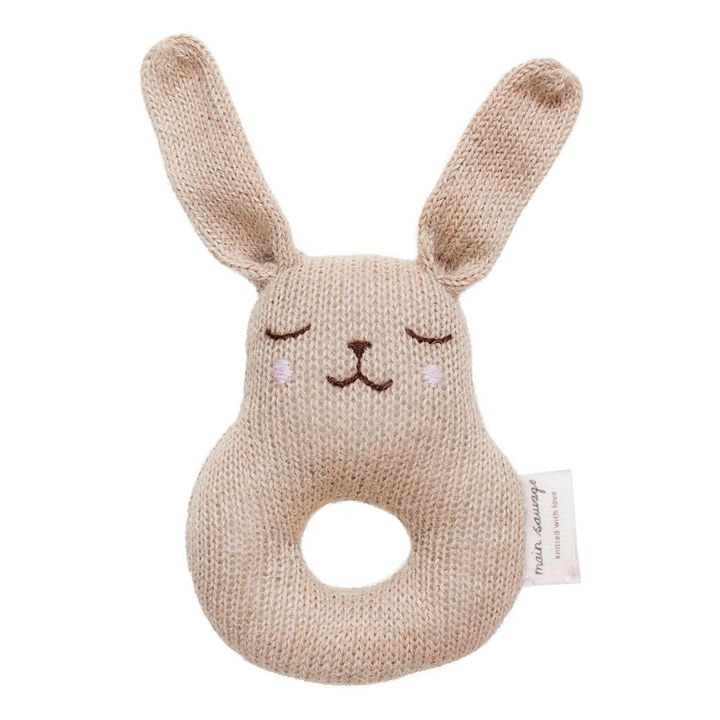 Rabbit rattle | Beige- Product image n°0
