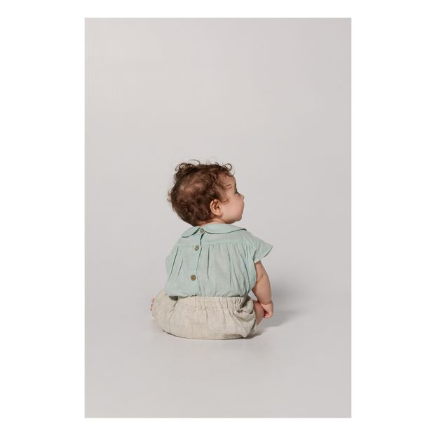 Yoke Linen and Cotton Blouse-product