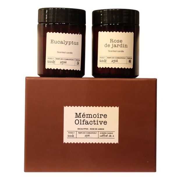 Bougies Rose de jardin et eucalyptus - Set de 2-product