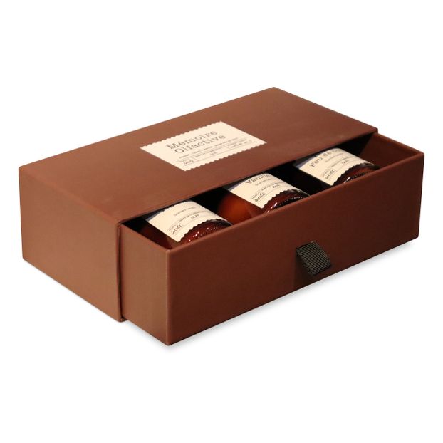 Bougies Figuier, tabac vanille et rhum feu de bois - Set de 3-product
