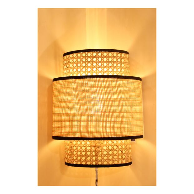 Rattan & Raffia Wall Light-product