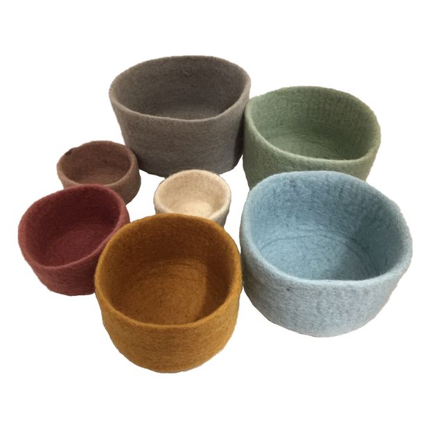 Felt Wool Baskets - Set of 7-product