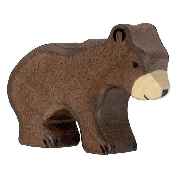 Figurine en bois petit ours brun-product