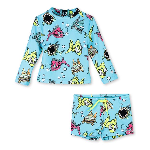 T-Shirt + Boxer Anti-UV Nylon Recyclé Poissons-product