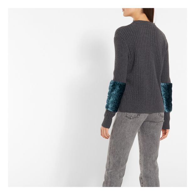 Pull Empiècements Fausse Fourrure-product
